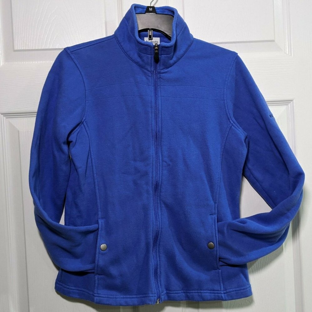 Columbia Sportswear Vintage Blue Zip Up Fleece Jacket Long Sleeve Women's Small